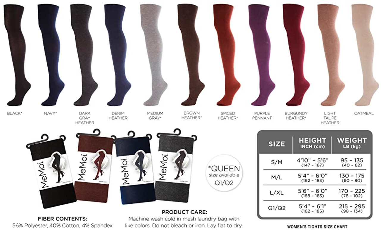 Memoi Women’s Cotton Sweater Tights, Style MO-325 pp