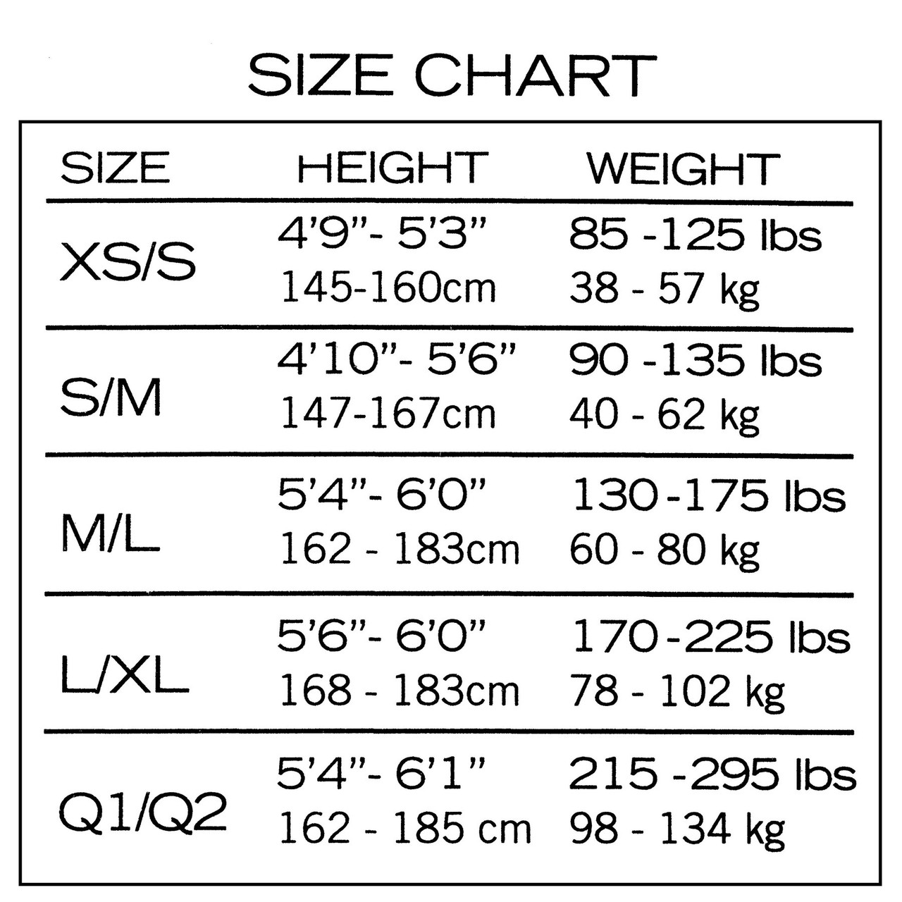 Memoi Women’s Cotton Sweater Tights, Style MO-325 size chart