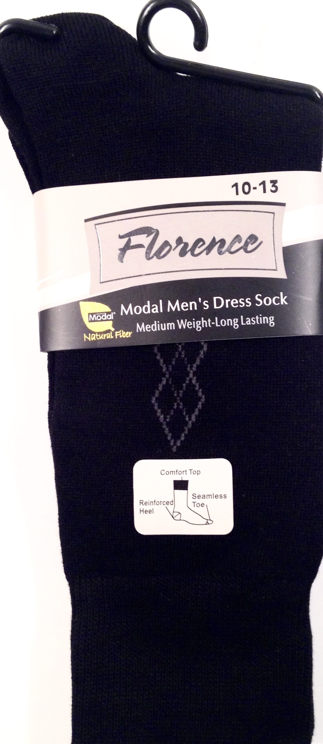 florence men's modal socks grey argayle